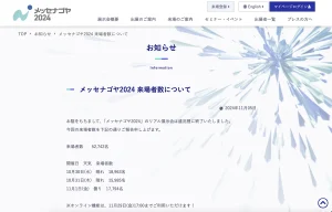 メッセナゴヤ2024WEBサイト来場者数